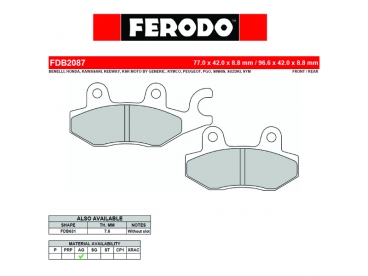 Ferodo remblokken gesinterd FDB2087AG