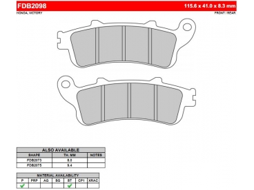 Ferodo remblokken gesinterd FDB2098ST