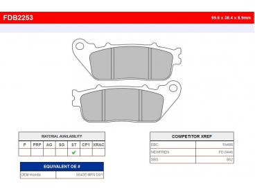 Ferodo remblokken gesinterd FDB2253ST Ferodo remblokken gesinterd FDB2253ST
