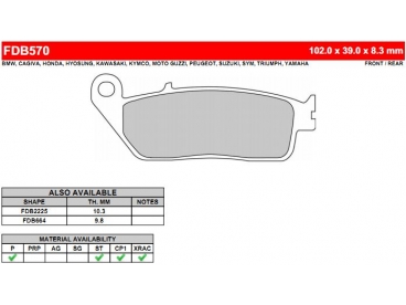 Ferodo remblokken gesinterd FDB570ST Ferodo remblokken gesinterd FDB570ST