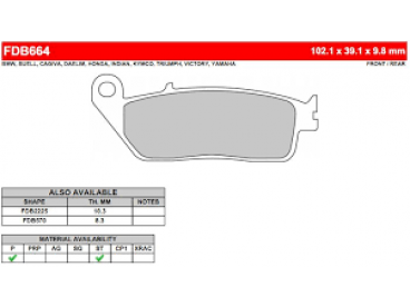 Ferodo remblokken gesinterd FDB664ST Ferodo remblokken gesinterd FDB664ST